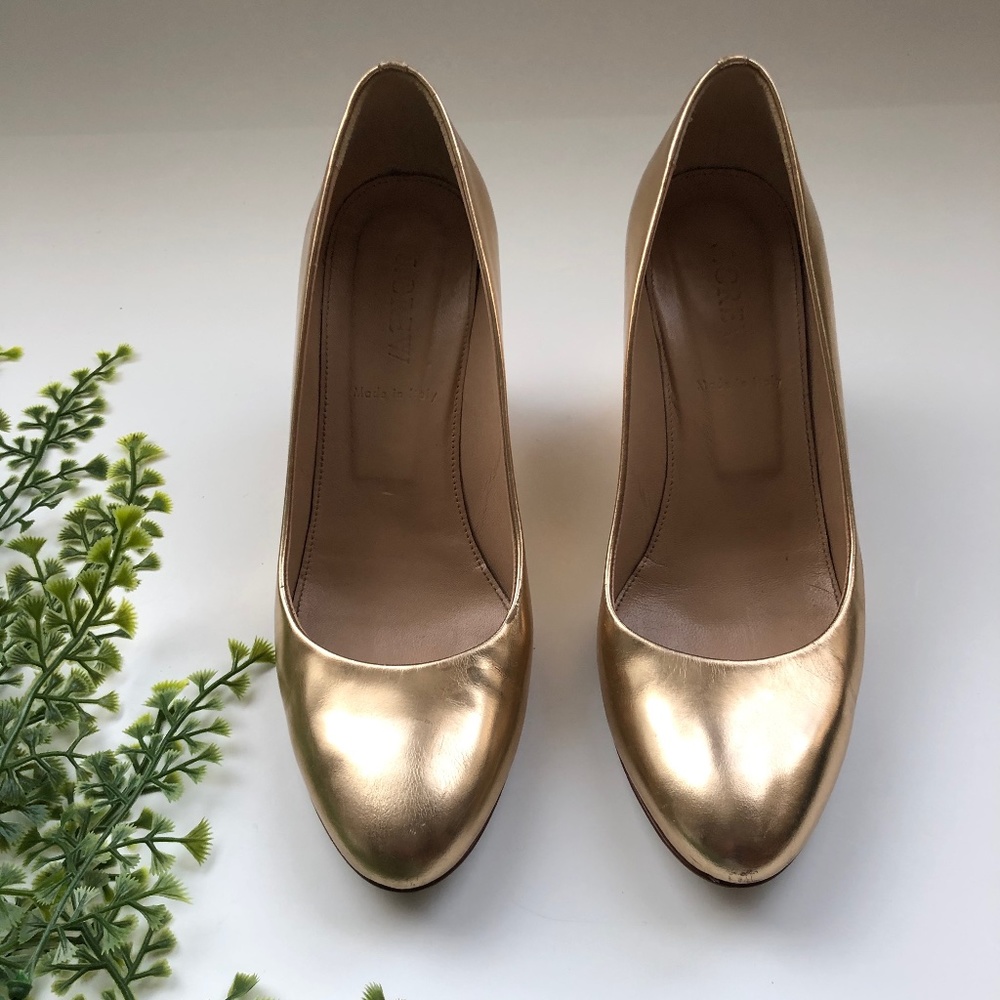 Martina Metallic wedges jcrew (metallic blush)